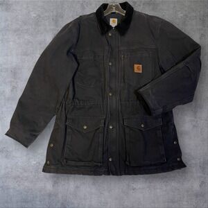 Carhartt Black Duck Snadstone Canyon Chore Barn Coat Mens L Workwear Canvas